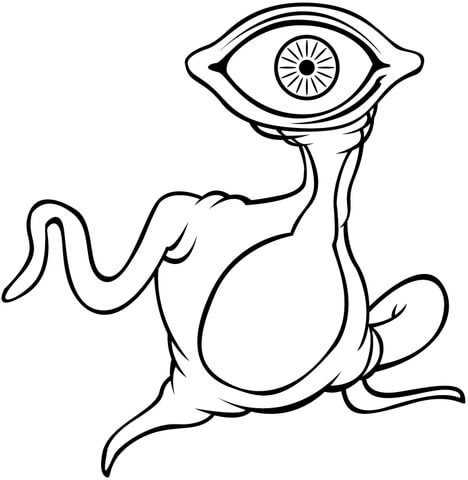 Alien Cyclop Coloring Page